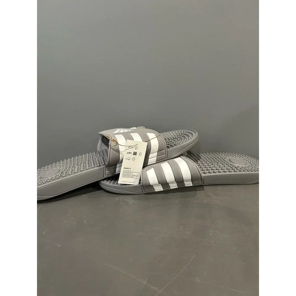 New ADIDAS Mens Adissage Slides Sandal Grey/White/Grey Size 18‎ US HQ4373